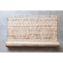 Load image into Gallery viewer, Hand-Woven Jute and Wool Blend Rug with Pattern and Fringe
