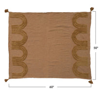 Load image into Gallery viewer, Cotton Blend Tufted Throw w/ Sherpa Back &amp; Tassels
