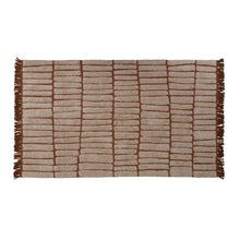 Load image into Gallery viewer, Cotton Tufted Rug w/ Block Design &amp; Fringe
