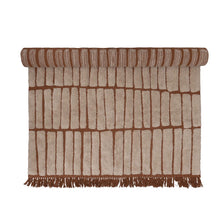 Load image into Gallery viewer, Cotton Tufted Rug w/ Block Design &amp; Fringe
