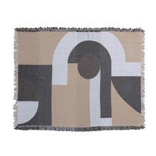 Load image into Gallery viewer, Woven Recycled Cotton Blend Throw w/ Geometric Design
