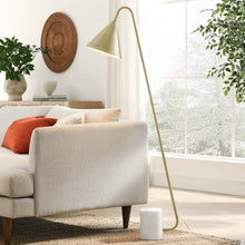 Load image into Gallery viewer, Ayla Brass Marble Base Floor Lamp
