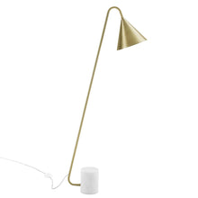 Load image into Gallery viewer, Ayla Brass Marble Base Floor Lamp
