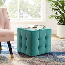 Load image into Gallery viewer, Contour Tufted Velvet Ottoman
