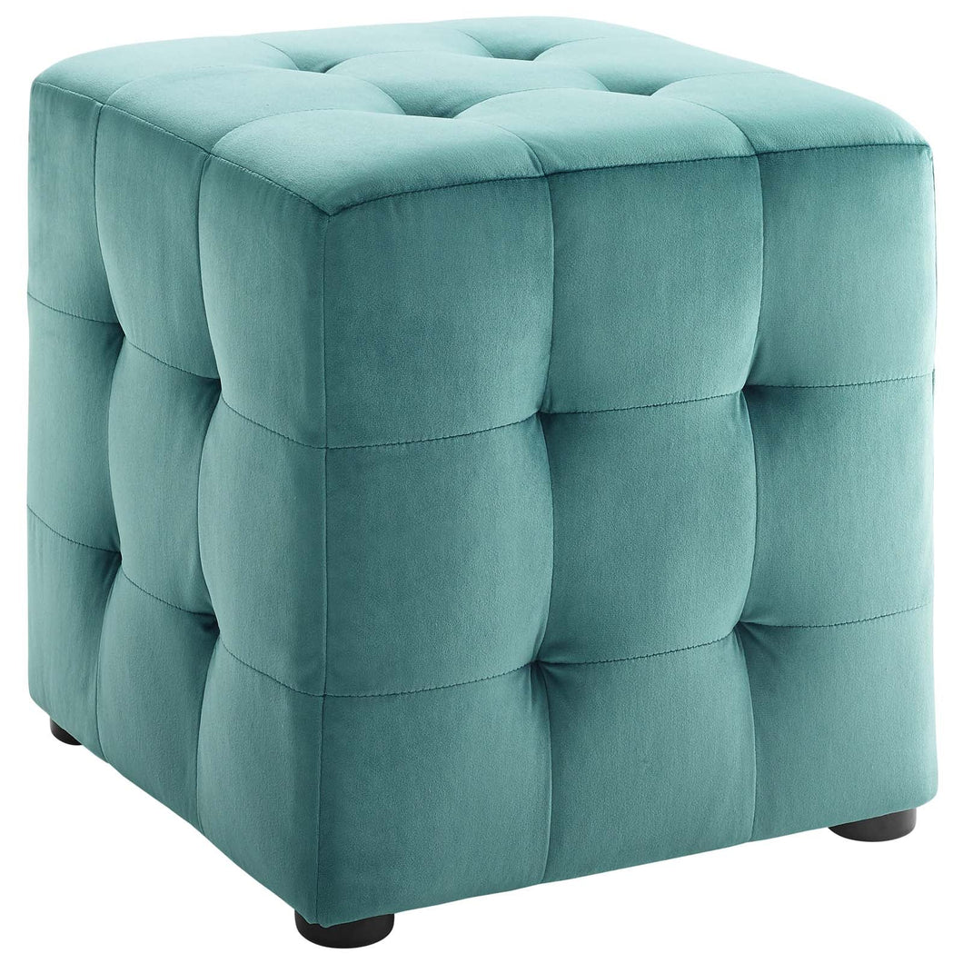 Contour Tufted Velvet Ottoman