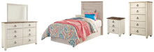 Load image into Gallery viewer, Willowton / Panel Headboard With Mirrored Dresser, Chest And Nightstand
