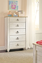 Load image into Gallery viewer, Willowton / Panel Headboard With Mirrored Dresser, Chest And Nightstand
