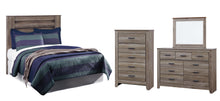 Load image into Gallery viewer, Zelen / Panel Headboard With Mirrored Dresser, Chest And Nightstand
