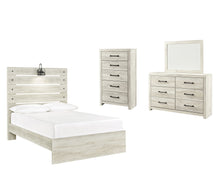 Load image into Gallery viewer, Cambeck  Panel Bed With Mirrored Dresser And Chest
