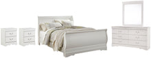Load image into Gallery viewer, Anarasia Queen Sleigh Bed with Mirrored Dresser and 2 Nightstands
