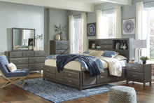 Load image into Gallery viewer, Caitbrook  Storage Bed With 8 Storage Drawers With Mirrored Dresser And 2 Nightstands
