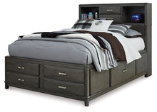Load image into Gallery viewer, Caitbrook  Storage Bed With 8 Storage Drawers With Mirrored Dresser And 2 Nightstands
