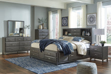 Load image into Gallery viewer, Caitbrook  Storage Bed With 8 Storage Drawers With Mirrored Dresser And 2 Nightstands
