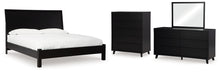 Load image into Gallery viewer, Danziar King Panel Bed with Mirrored Dresser and Chest
