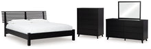 Load image into Gallery viewer, Danziar King Panel Bed with Mirrored Dresser and Chest
