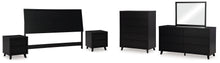 Load image into Gallery viewer, Danziar King Panel Headboard with Mirrored Dresser, Chest and 2 Nightstands
