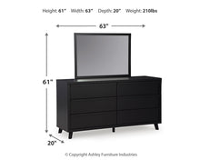 Load image into Gallery viewer, Danziar Queen Panel Bed with Mirrored Dresser
