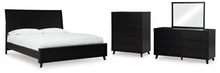Load image into Gallery viewer, Danziar Queen Panel Bed with Mirrored Dresser and Chest
