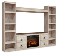 Load image into Gallery viewer, Willowton 4-Piece Entertainment Center with Electric Fireplace
