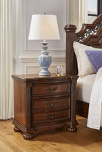 Load image into Gallery viewer, Lavinton King Poster Bed with Mirrored Dresser, Chest and 2 Nightstands
