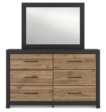 Load image into Gallery viewer, Vertani King Panel Bed with Mirrored Dresser
