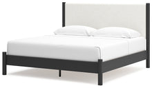 Load image into Gallery viewer, Cadmori King Upholstered Panel Bed with Mirrored Dresser and Nightstand
