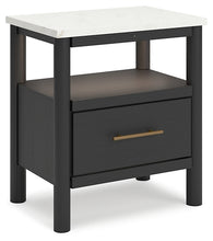 Load image into Gallery viewer, Cadmori King Upholstered Panel Bed with Mirrored Dresser and Nightstand

