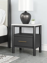 Load image into Gallery viewer, Cadmori King Upholstered Panel Bed with Mirrored Dresser and Nightstand
