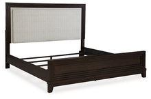 Load image into Gallery viewer, Neymorton King Upholstered Panel Bed with Mirrored Dresser
