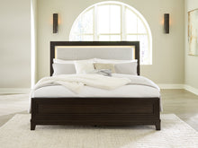Load image into Gallery viewer, Neymorton California King Upholstered Panel Bed with Mirrored Dresser and 2 Nightstands
