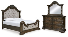 Load image into Gallery viewer, Maylee California King Upholstered Bed with Mirrored Dresser
