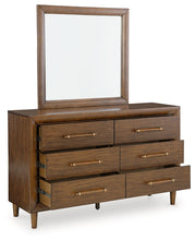 Load image into Gallery viewer, Lyncott California King Upholstered Bed with Mirrored Dresser and Nightstand
