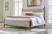 Load image into Gallery viewer, Lyncott California King Upholstered Bed with Mirrored Dresser and Nightstand
