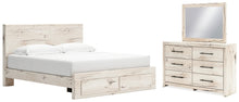 Load image into Gallery viewer, Lawroy King Panel Storage Bed with Mirrored Dresser
