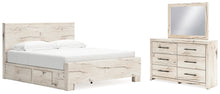 Load image into Gallery viewer, Lawroy King Panel Bed with Mirrored Dresser

