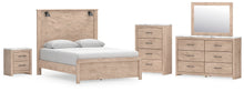 Load image into Gallery viewer, Senniberg Queen Panel Bed with Mirrored Dresser, Chest and Nightstand
