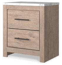 Load image into Gallery viewer, Senniberg Queen Panel Bed with Mirrored Dresser, Chest and Nightstand
