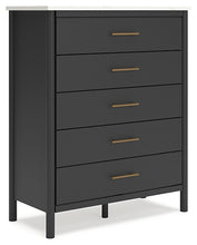 Load image into Gallery viewer, Cadmori Full Upholstered Bed with Mirrored Dresser and Chest
