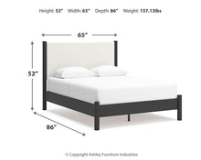 Load image into Gallery viewer, Cadmori Queen Upholstered Panel Bed with Mirrored Dresser

