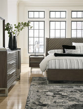 Load image into Gallery viewer, Arkenton King Panel Bed with Mirrored Dresser and 2 Nightstands
