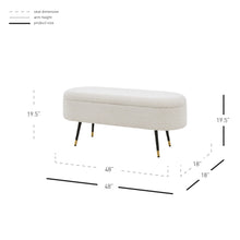 Load image into Gallery viewer, Phoebe Faux Shearling Storage Bench
