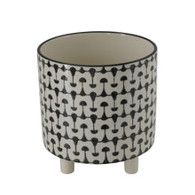 Load image into Gallery viewer, Black &amp; White Stoneware Planter
