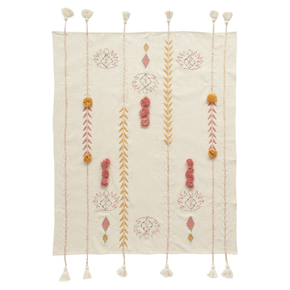 Applique Embroidered Throw