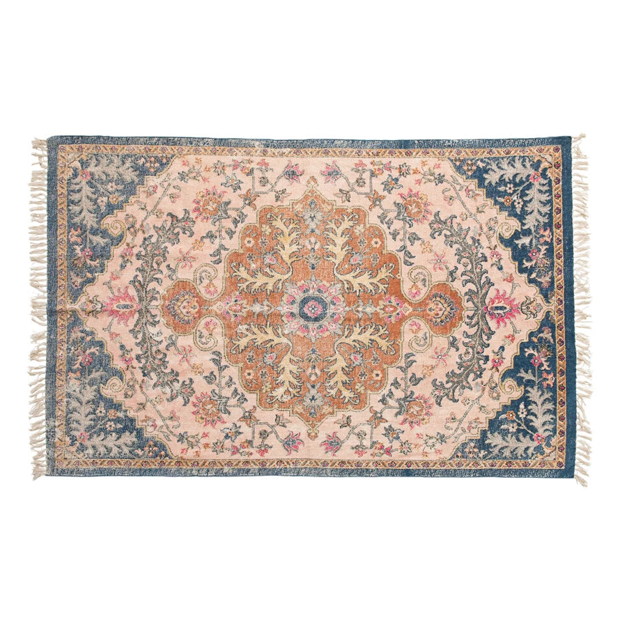 Woven Cotton Distressed Rug