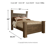 Load image into Gallery viewer, Juararo Queen Poster Bed with Mirrored Dresser and 2 Nightstands
