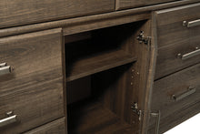 Load image into Gallery viewer, Juararo Queen Poster Bed with Mirrored Dresser and 2 Nightstands
