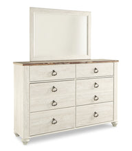 Load image into Gallery viewer, Willowton Queen Panel Bed with Mirrored Dresser
