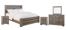 Load image into Gallery viewer, Zelen King Panel Bed with Mirrored Dresser and 2 Nightstands
