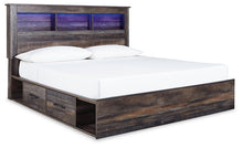 Load image into Gallery viewer, Drystan King Bookcase Bed with 2 Storage Drawers with Mirrored Dresser and Chest
