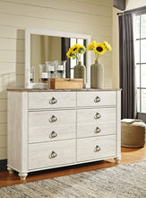 Load image into Gallery viewer, Willowton California King Panel Bed with Mirrored Dresser and Chest
